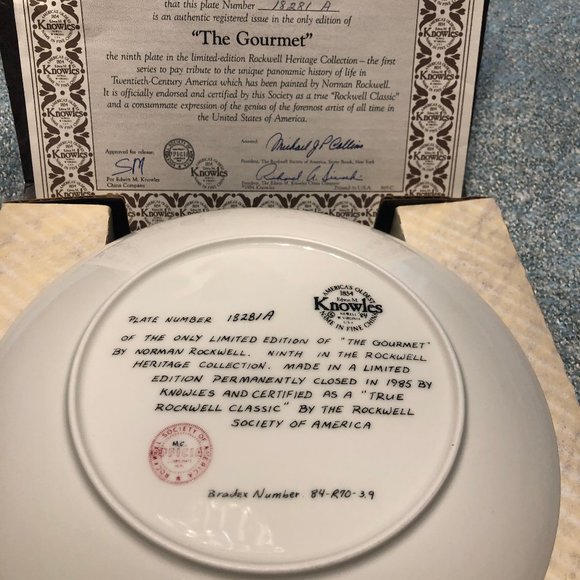 Norman Rockwell collector's plate "The Gourmet" - Picture 3 of 3